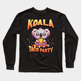 Koala Taco Party - Cute Australian Animal Fiesta Design Long Sleeve T-Shirt